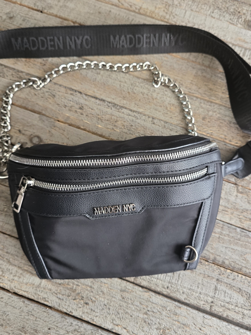 Steve Madden NYC Black Crossbody Belt Bag